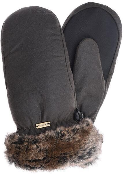 Barbour Wax with Fur Trim Mitten (Dam)