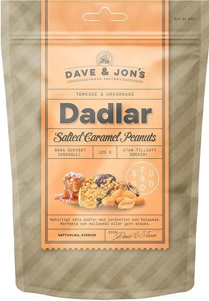 Dave & Jon's Dadlar Salted Caramel Peanuts 125g