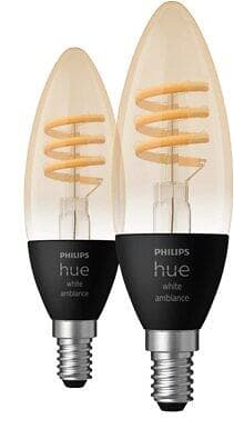 Philips Hue White Ambiance Filament E14 Candle 350lm 4500K 4.6W 2-pack (Dimbar)