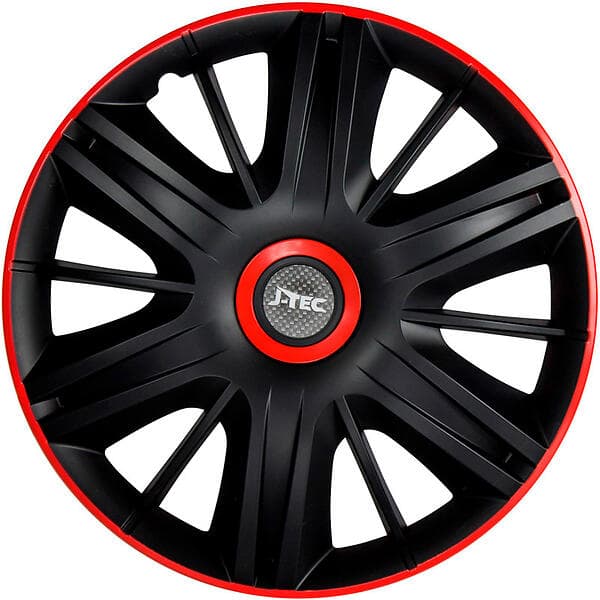 J-Tec Navkapslar set Maximus 13 tum svart/röd