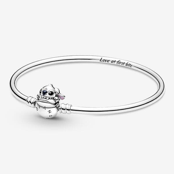Pandora Moments Disney Stitch Biting Clasp Bangle Armband (Dam)