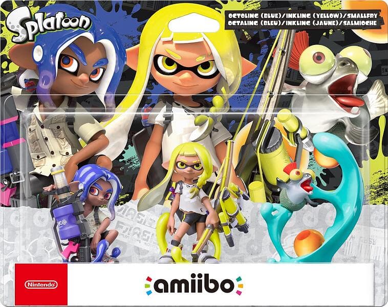 Nintendo Amiibo - Octoling (Blue), Inkling (Yellow), Smallfry