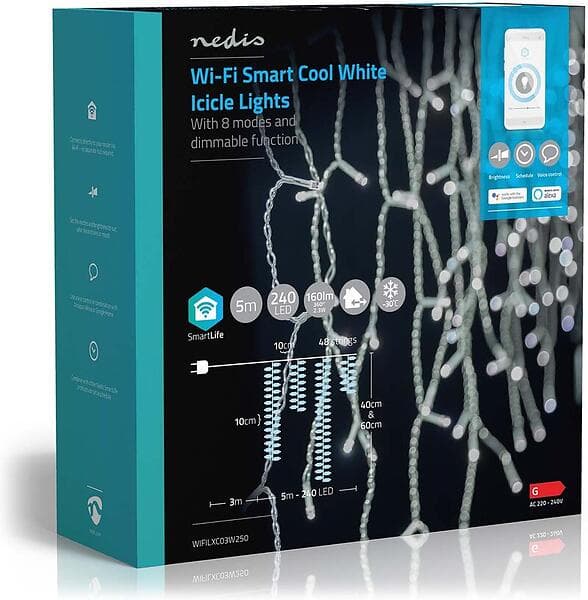 Nedis Smart Life Icicle Cold White 250L 5m