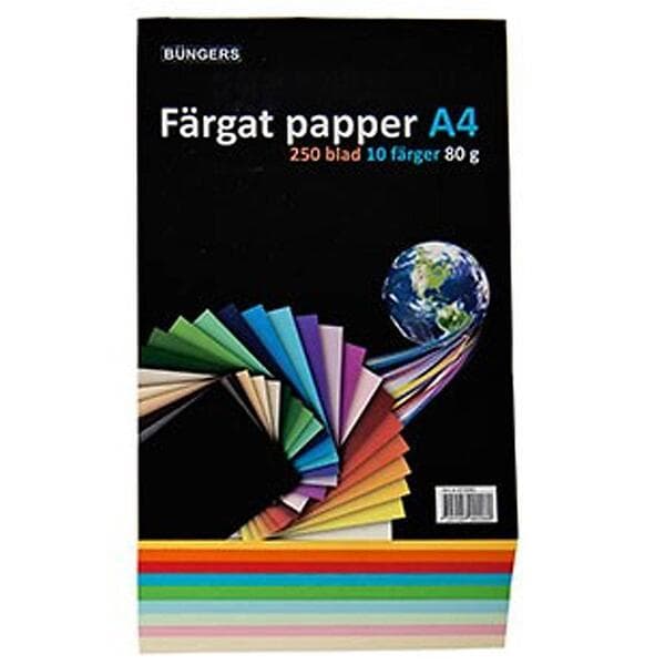 Büngers Färgat Papper Sorterat 80g A4 250 St