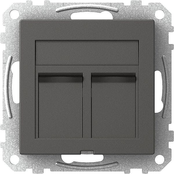 Schneider Electric WDE003434 Centrumplatta 2 x Actassi, rak Antracitgrå