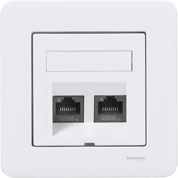 Schneider Electric Exxact 2xC6 UTP WDE002425 Modularuttag 2 kopplingar Vinklad