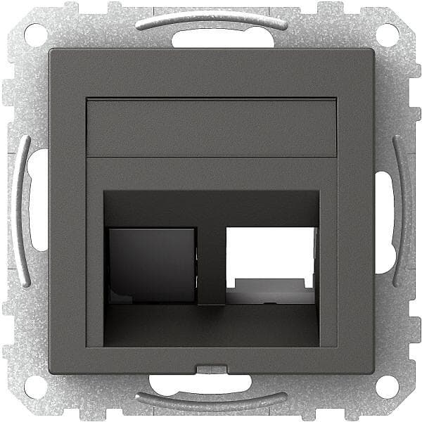Schneider Electric Exxact Centrumplatta 73 x 72 x 27 mm, vinklad Antracitgrå