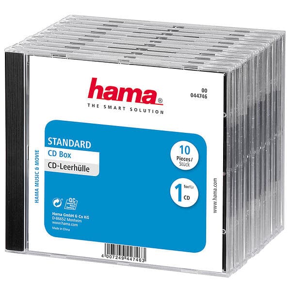 Hama CD-Rekvisita CD-Box Standard 10-Pack (Jewel Case Cover)