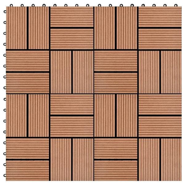 Be Basic Trall 11 st WPC 30x30 cm 1 kvm brun Brun