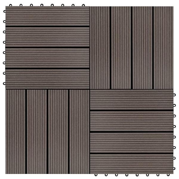 Be Basic Trall 22 st 30x30 cm 2 kvm WPC mörkbrun Brun