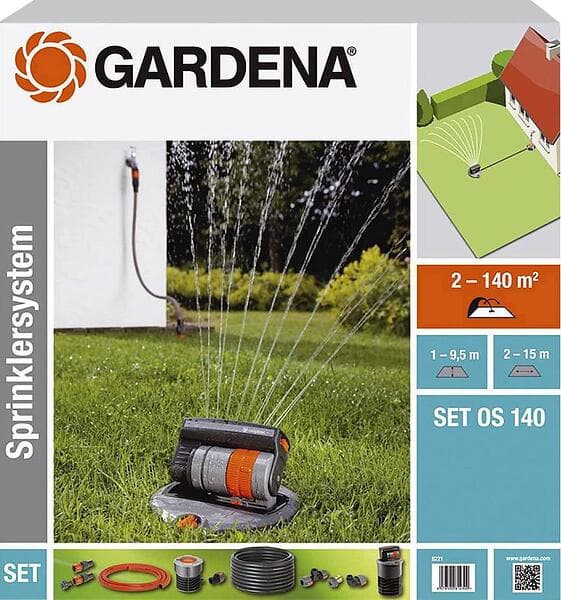 Gardena Pop Up Oscillating Sprinkler Set OS 140m²