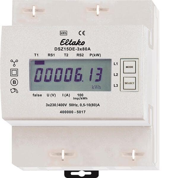 Eltako Eltako DSZ15DE Energimätare 3-fas, 80 A, 40-57.5 Hz, IP50