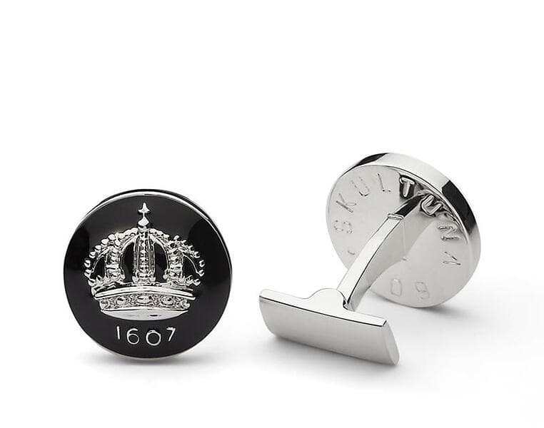 Skultuna Manschettknappar The Crown, Baroque Black & Silver