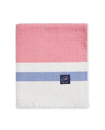 Lexington Filt Bomull Blå/Rosa/Vit (130x170 cm)