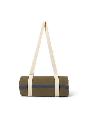 Ferm Living Yard Picknick Filt Olive/Bright Blue