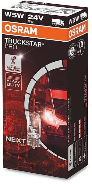 Osram Truckstar Pro W5W 24v halogenlampor