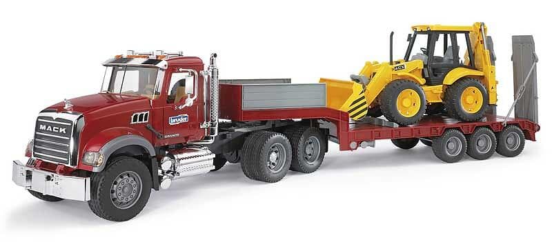 Bruder MACK Granite Låglastare med JCB 4CX lastare 02813