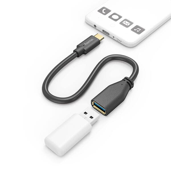 Hama USB C - USB A M-F 0,15m