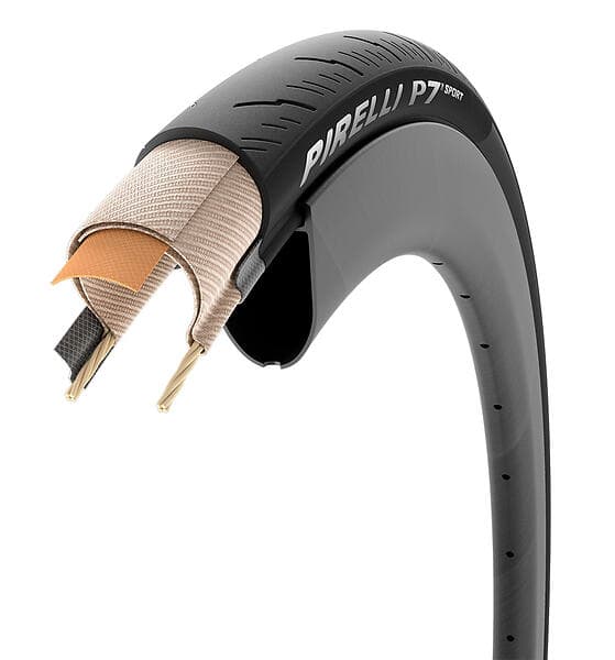 Pirelli P7 Sport Racingdäck Fällbara däck 700x24c Svart