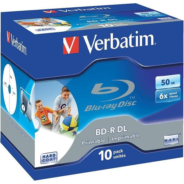 Verbatim BD-R DL 50GB 6x 10-pack Jewelcase Wide Printable