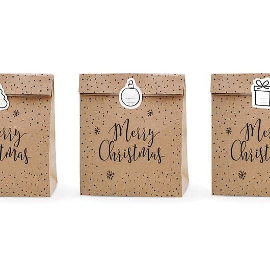 Party Deco Merry Christmas 3-pack Kraft Presentpapper & Unisex