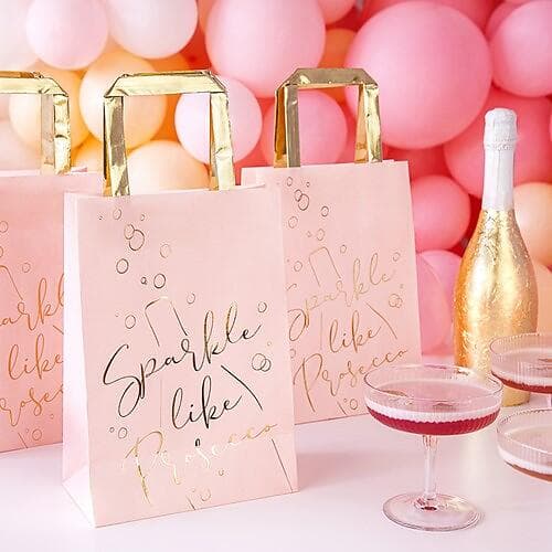 Party Deco Presentpåsar Sparkle Like 6-pack Prosecco (6-pack) Rosa