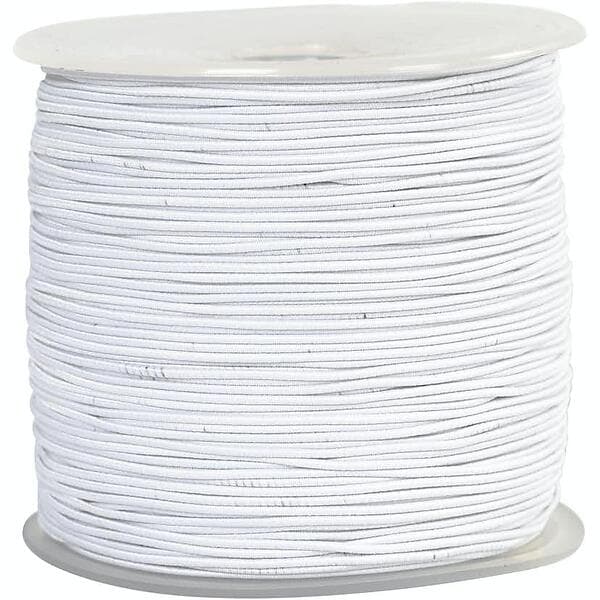 Creativ Company Elastiskt Snöre 1 Rl snöre, vit, tjocklek mm, 250 m/ rl. 41034