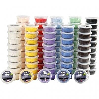 Silk Clay Lera Mixade Färger 10x10st