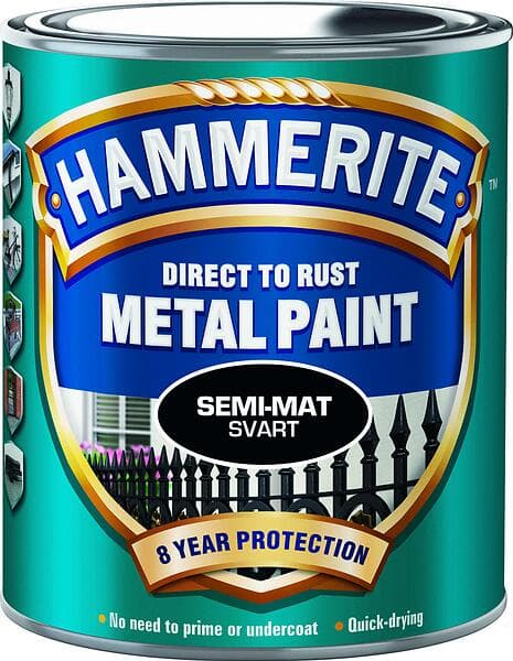 Hammerite Direct to Rust Metal Paint Semimat Black 0,25L