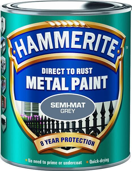 Hammerite Direct to Rust Metal Paint Semimat Grey 0,75L