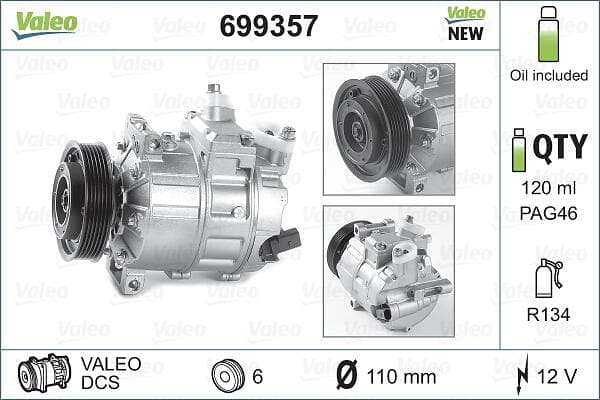 Valeo Kompressor, klimatanläggning 699357