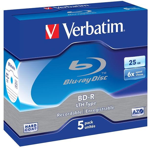 Verbatim BD-R LTH 25GB 6x 5-pack Jewelcase