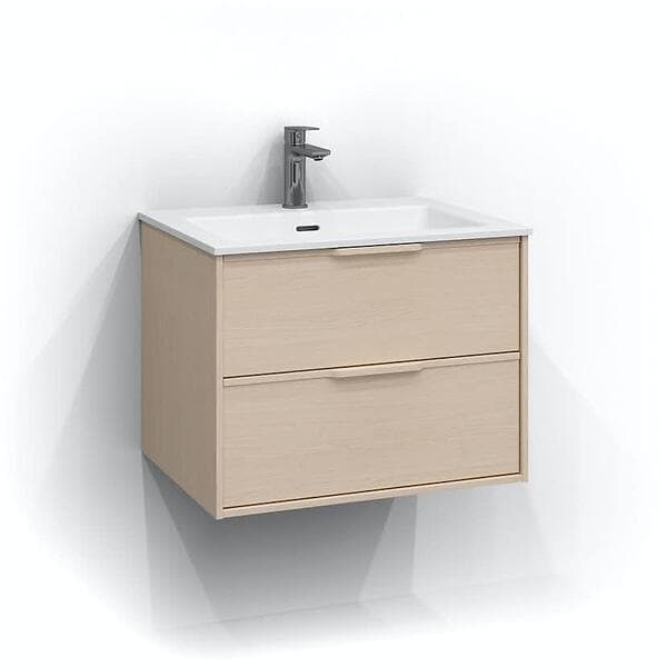 Svedbergs Tvättställsskåp Epos 60x45 Underdel Relief Vit ask 2Låd Intht 160621