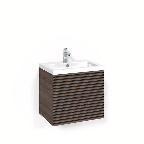 Macro Design Tvättställsskåp Crown Stripe Kommod 60x45 Brun Ask Light 45 FSK60BZL45