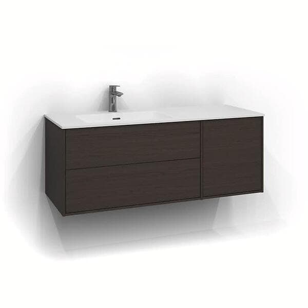 Svedbergs Tvättställsskåp Epos 120x45 Underdel Plan Brun ask 2+1L 1712210V