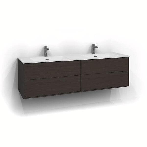 Svedbergs Tvättställsskåp Epos 160x45 Underdel Plan Brun ask 2+2L 1716220