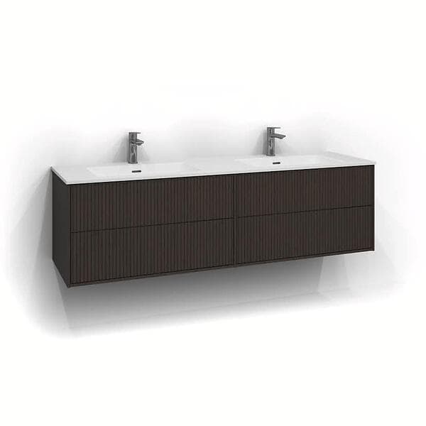 Svedbergs Tvättställsskåp Epos 160x45 Underdel Rand Brun ask 2+2L Push 1716222-P