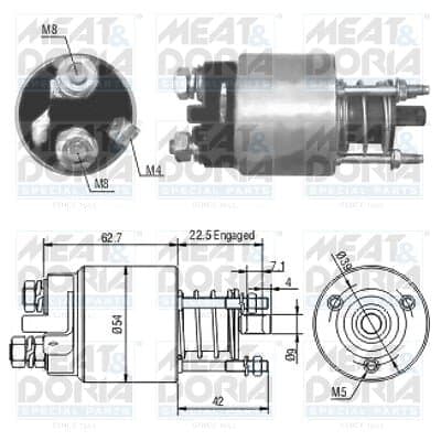 Meat&Doria Solenoid, startmotor 46005