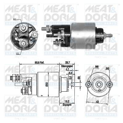 Meat&Doria Solenoid, startmotor 46283