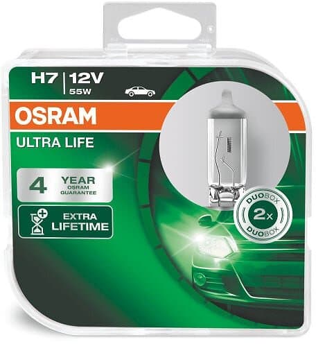 Osram Halogenlampa ULTRA LIFE 12V H7 55W 2X
