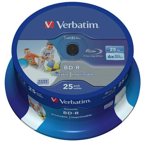 Verbatim BD-R 25GB 6x 25-pack Spindel Wide Printable