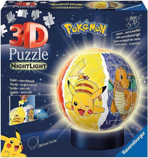 Ravensburger 3D Pussel Pokémon med nattlampa 74 bitar