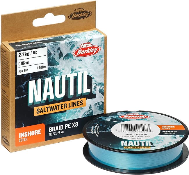 Berkley Nautil Inshore X8 150 M Braided Line Blå 0,300 mm