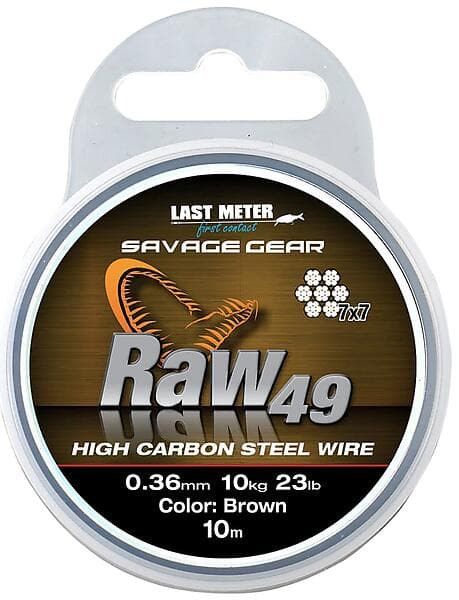 Savage Gear Raw49 Uncoated Wire Brown 10m 0,45mm/16kg