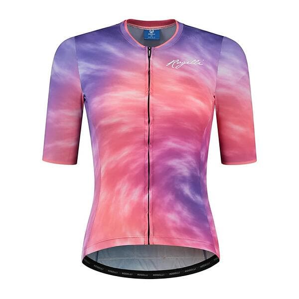 Rogelli Cykeltröja SS Tie Dye Dam Purple/Coral XS