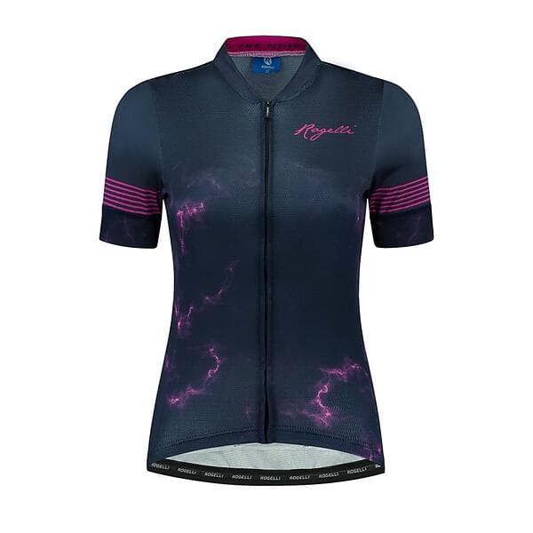 Rogelli Cykeltröja SS Marble Dam Blue/Pink Blå/Rosa XXL