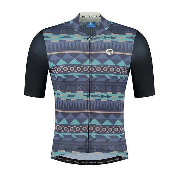 Rogelli Cykeltröja SS Aztec Herr Blue/Desert Blå/Beige XXXL