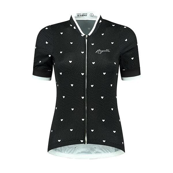 Rogelli Cykeltröja SS Hearts Dam Black/White Svart/Vit L