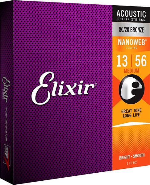 Elixir 11102 Acoustic 80/20 Bronze NANOWEB 013-056
