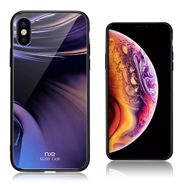 Lux-Case NXE iPhone Xs Max light pattern tempered glass case Style D Genomskinlig